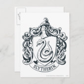 Harry Potter | Slytherin Crest - Zwart-wit Briefkaart (Voorkant / Achterkant)