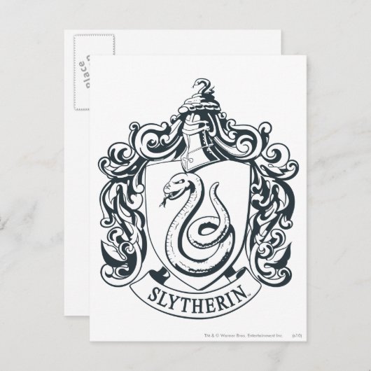 Harry Potter | Slytherin Crest - Zwart-wit Briefkaart (Voorkant / Achterkant)