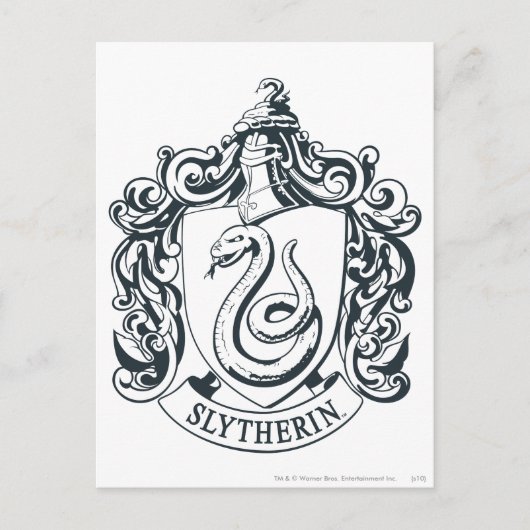 Harry Potter | Slytherin Crest - Zwart-wit Briefkaart (Voorkant)