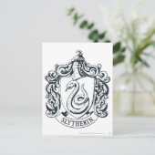 Harry Potter | Slytherin Crest - Zwart-wit Briefkaart (Staand voorkant)