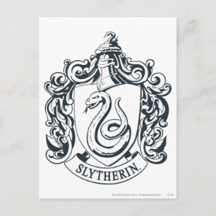 Harry Potter   Slytherin Crest - Zwart-wit Briefkaart