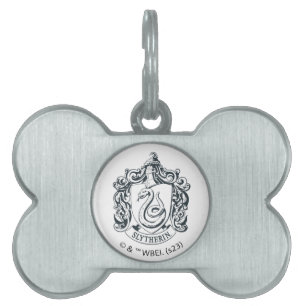 Harry Potter Slytherin Crest - Zwart-wit Huisdieren Naamplaatje