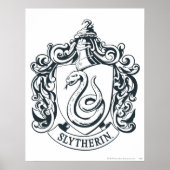 Harry Potter | Slytherin Crest - Zwart-wit Poster (Voorkant)