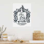 Harry Potter | Slytherin Crest - Zwart-wit Poster (Keuken)