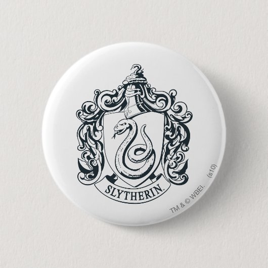 Harry Potter | Slytherin Crest - Zwart-wit Ronde Button 5,7 Cm (Voorkant)