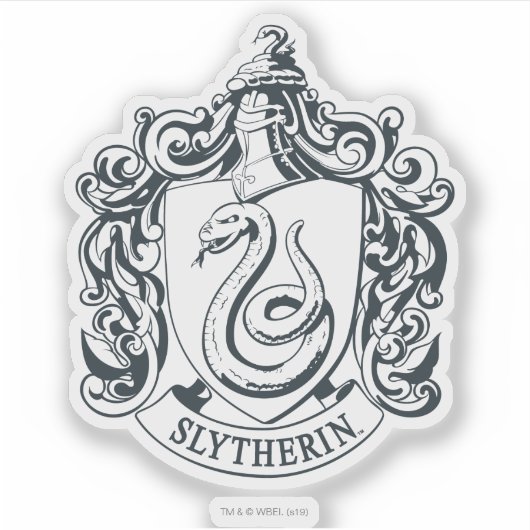 Harry Potter | Slytherin Crest - Zwart-wit Sticker (Voorkant)