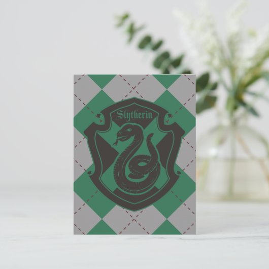 Harry Potter | Slytherin House Pride Crest Briefkaart (Staand voorkant)