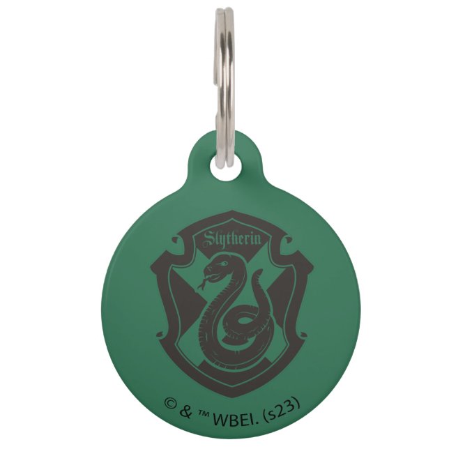 Harry Potter | Slytherin House Pride Crest Huisdierpenning (Voorkant)