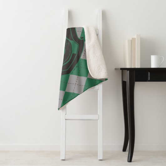 Harry Potter | Slytherin House Pride Crest Sherpa Deken (In situ)