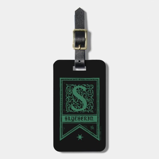 Harry Potter | Slytherin Monogram Banner Bagagelabel (Voorkant verticaal)