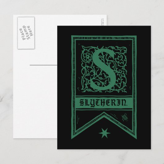Harry Potter | Slytherin Monogram Banner Briefkaart (Voorkant / Achterkant)