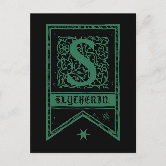 Harry Potter | Slytherin Monogram Banner Briefkaart (Voorkant)