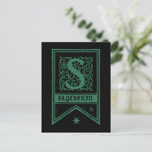 Harry Potter | Slytherin Monogram Banner Briefkaart (Staand voorkant)