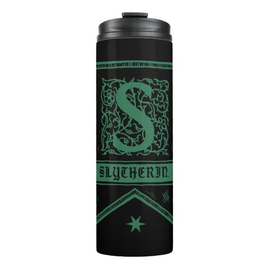 Harry Potter| Slytherin Monogram Banner Thermosbeker (Voorkant)