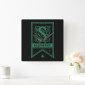 Harry Potter | Slytherin Monogram Banner Vierkante Klok (Huis)