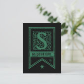 Harry Potter | Slytherin Monogram Vlag Briefkaart (Staand voorkant)