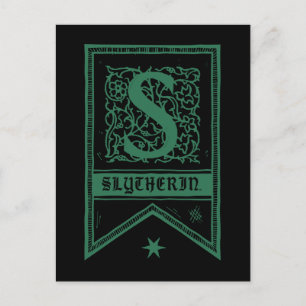 Harry Potter   Slytherin Monogram Vlag Briefkaart