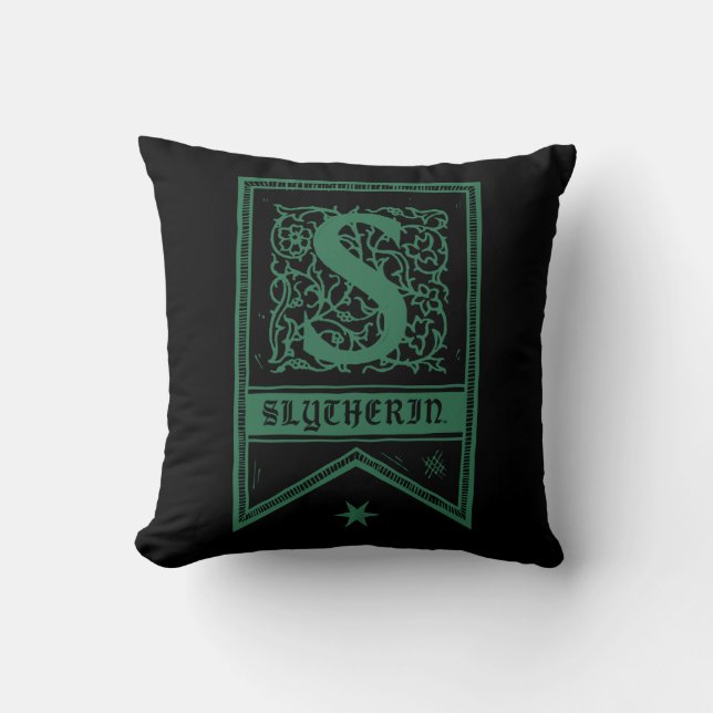 Harry Potter | Slytherin Monogram Vlag Kussen (Voorkant)