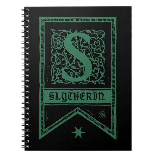 Harry Potter | Slytherin Monogram Vlag Notitieboek (Voorkant)