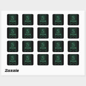 Harry Potter | Slytherin Monogram Vlag Vierkante Sticker (Vel)