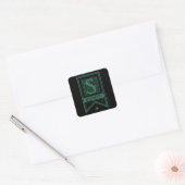 Harry Potter | Slytherin Monogram Vlag Vierkante Sticker (Envelop)