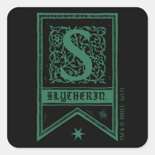 Harry Potter   Slytherin Monogram Vlag Vierkante Sticker