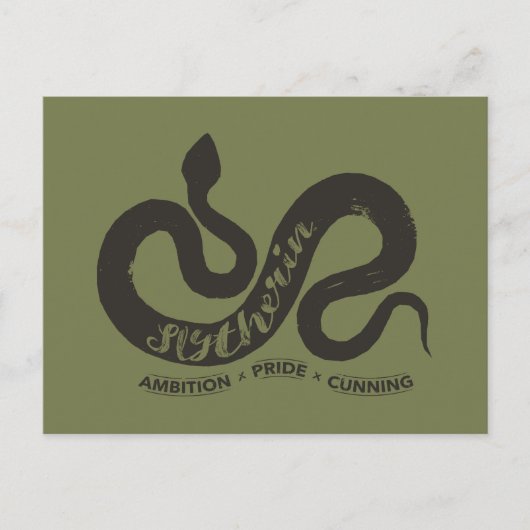 Harry Potter | SLYTHERIN™ Silhouet Typography Briefkaart (Voorkant)