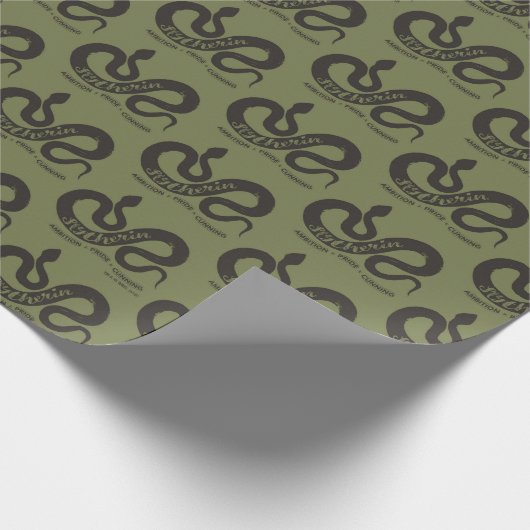 Harry Potter | SLYTHERIN™ Silhouet Typography Cadeaupapier (Hoek)