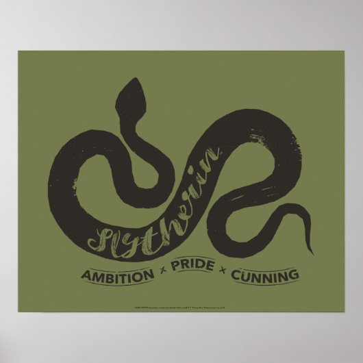 Harry Potter | SLYTHERIN™ Silhouet Typography Poster (Voorkant)