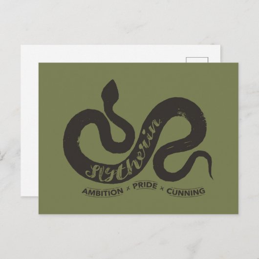 Harry Potter | SLYTHERIN™ Silhouette Typografie Briefkaart (Voorkant / Achterkant)