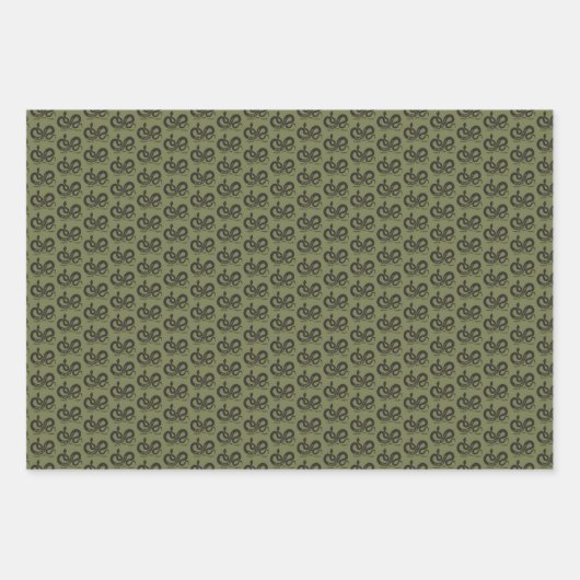 Harry Potter | SLYTHERIN™ Silhouette Typografie Inpakpapier Vel (Voorkant)