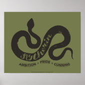 Harry Potter | SLYTHERIN™ Silhouette Typografie Poster (Voorkant)