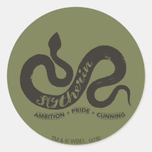 Harry Potter   SLYTHERIN™ Silhouettypografie Ronde Sticker