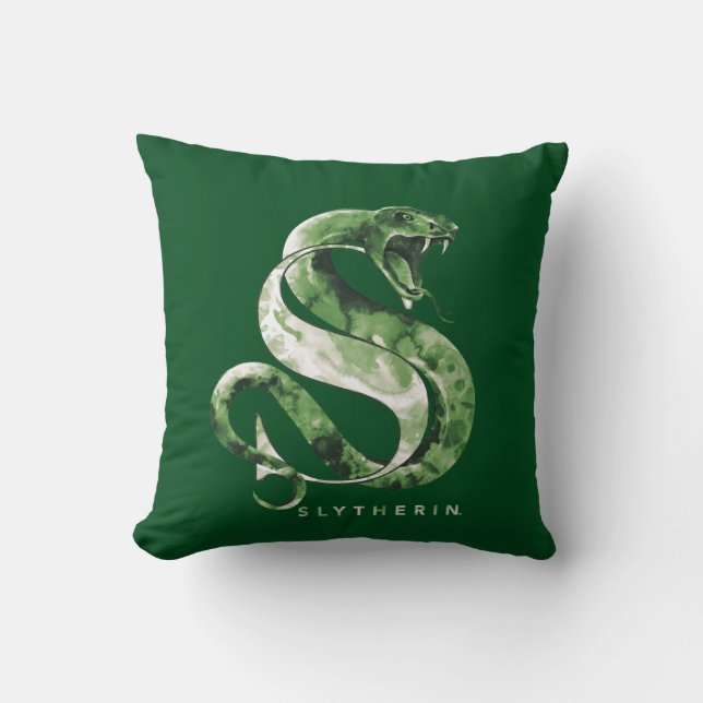 Harry Potter | SLYTHERIN™ Slang Waterverf Kussen (Voorkant)