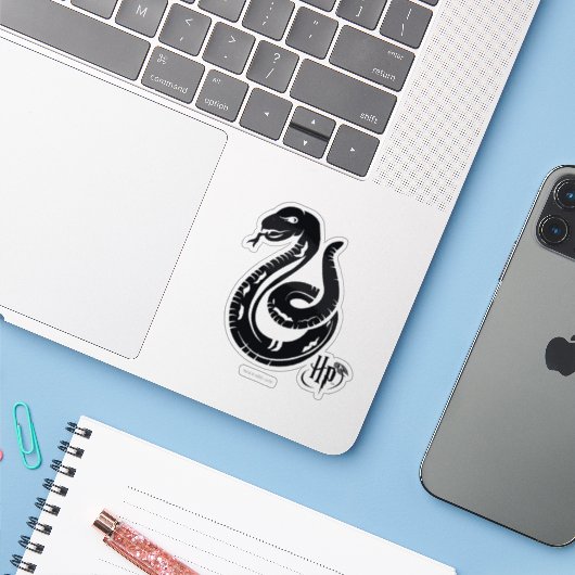 Harry Potter | Slytherin Slangenicoon Sticker (Laptop met iPhone)