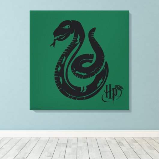 Harry Potter | Slytherin Snake Icon Canvas Afdruk (Insitu (Houten vloer))