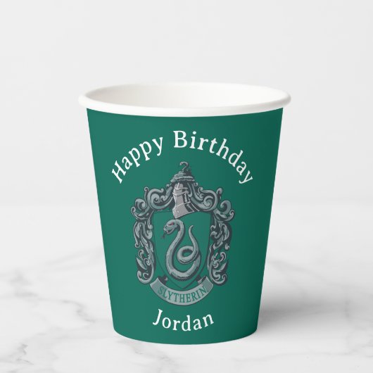 Harry Potter | Slytherin Wapen Groen Papieren Bekers (Voorkant)