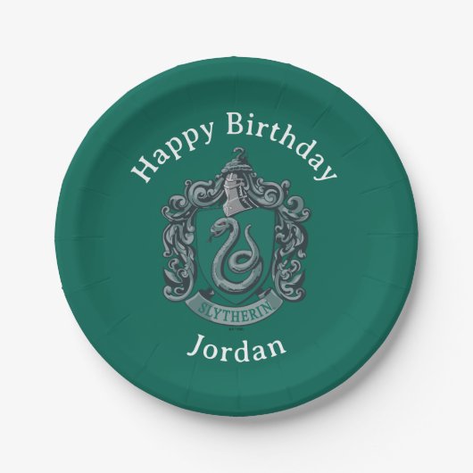 Harry Potter | Slytherin Wapen Groen Papieren Bordje (Voorkant)