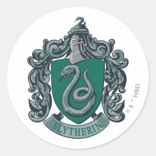 Harry Potter | Slytherin Wapen Groen Ronde Sticker (Voorkant)