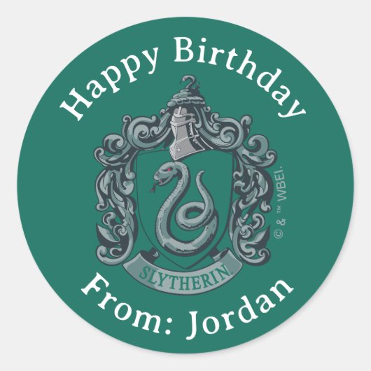 Harry Potter | Slytherin Wapen Groen Ronde Sticker (Voorkant)