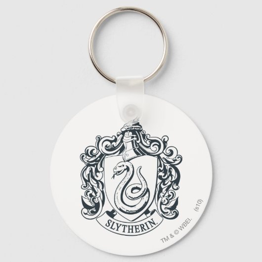 Harry Potter | Slytherin Wapen - Zwart en Wit Sleutelhanger (Voorkant)