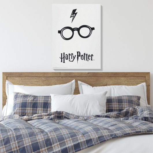 Harry Potter Spel| Bliksemauto en bril Canvas Afdruk (Insitu (Slaapkamer))