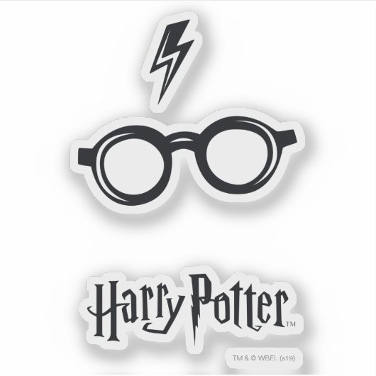 Harry Potter Spel| Bliksemauto en bril Sticker (Voorkant)