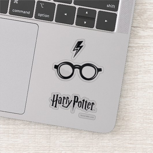 Harry Potter Spel| Bliksemauto en bril Sticker (Detail)