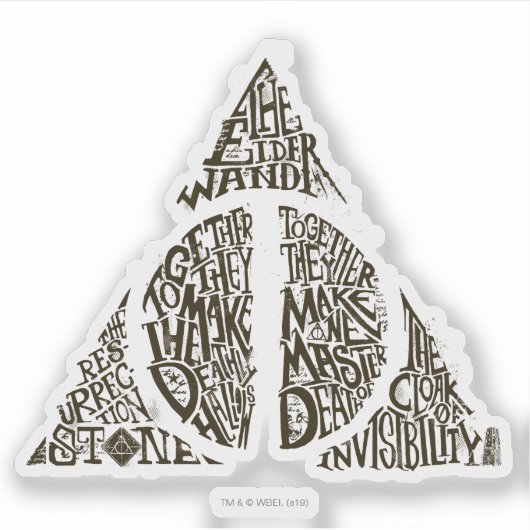 Harry Potter Spel| DEATHELIJK HALLOWS Typografie G Sticker (Voorkant)