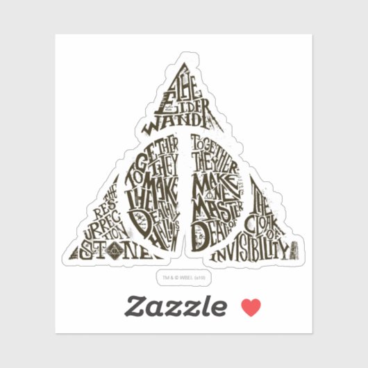 Harry Potter Spel| DEATHELIJK HALLOWS Typografie G Sticker (Vel)