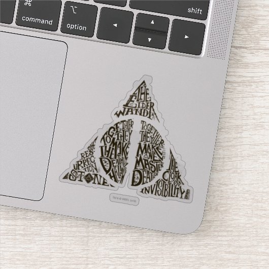 Harry Potter Spel| DEATHELIJK HALLOWS Typografie G Sticker (Detail)