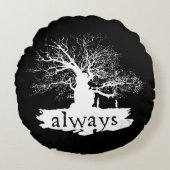 Harry Potter Spell | Altijd citeren Silhouette Rond Kussen (Voorkant)