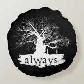 Harry Potter Spell | Altijd citeren Silhouette Rond Kussen (Achterkant)