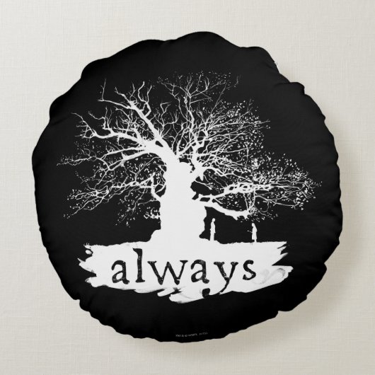 Harry Potter Spell | Altijd citeren Silhouette Rond Kussen (Achterkant)